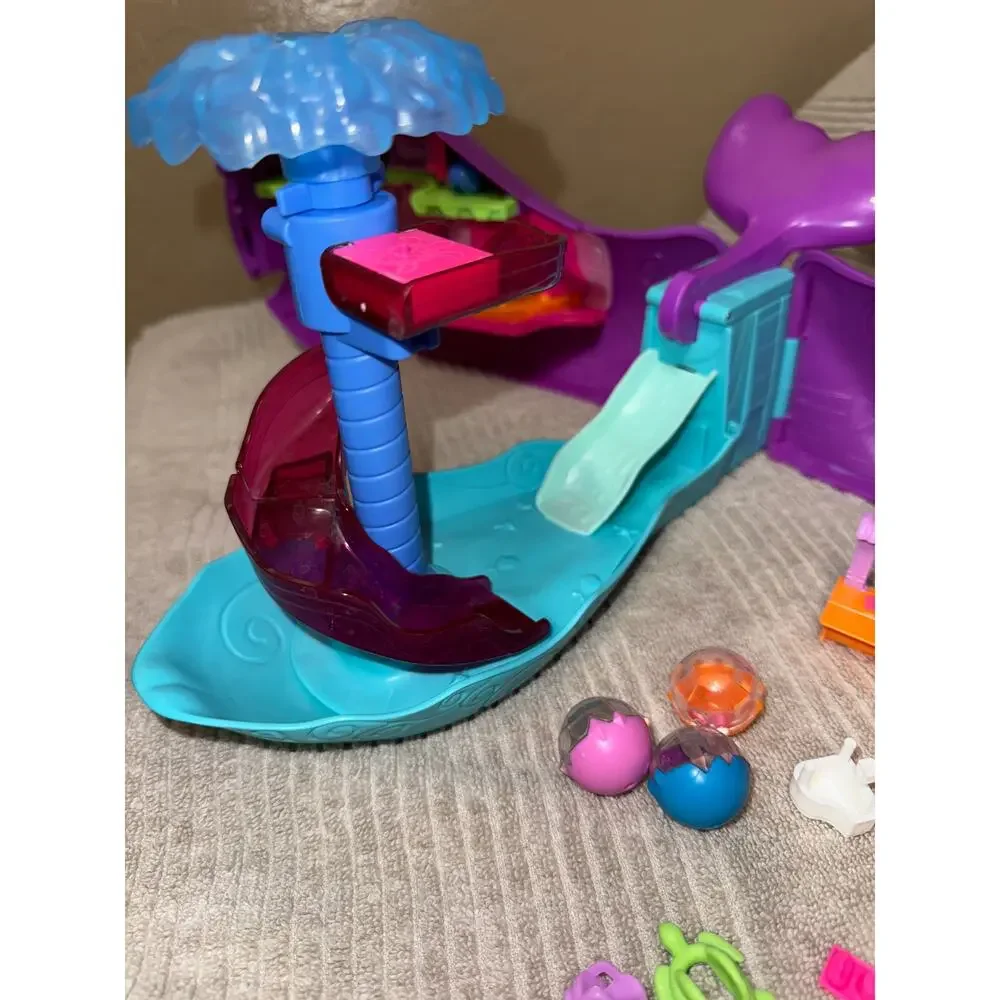 Polly Pocket Sparkle Cove Adventure Narwhal Boat Playset with accessories